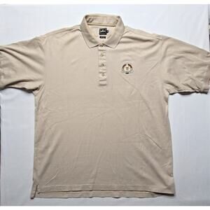 Vintage U.S. Open 1997 Goldwin Men's XXL Polo Shirt Beige Golf Apparel Cotton